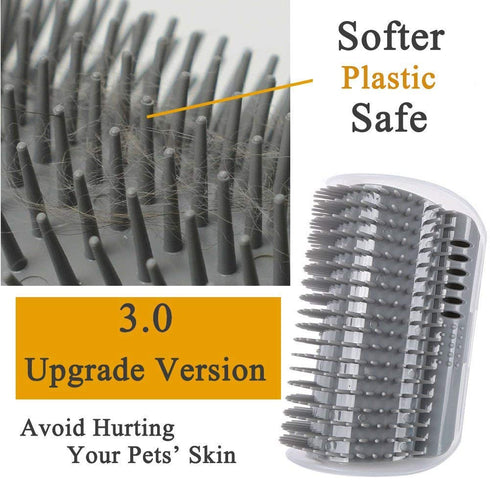 3.0 Softer Cat Self Groomer with Catnip - Wall Corner Groomer, Perfect Scratch Massager Tool for Long & Short Fur
