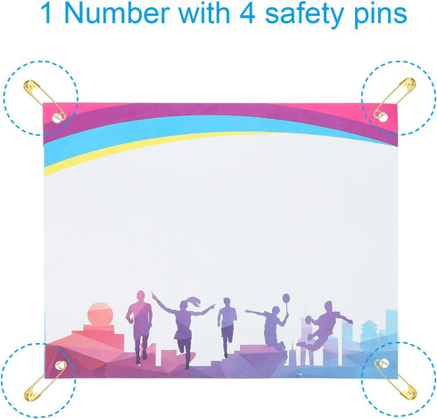 7x6 Inch, 100 PATIKIL Tearproof Running Bib Numbers Pcs Shadow Waterproof Race Competitor Numbers with Safety Pin