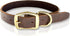 Leather Dog Collar with Heavy Duty Hardware, Full Grain Ultra Soft Genuine Cowhide, Metal Buckle, Medium (13-19" Neck)