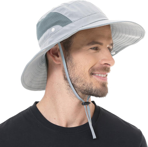 UPF 50+ Sun Hat for Men Women, Waterproof Wide Brim Boonie Bucket Hat for Fishing, Hiking, Beach