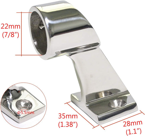 NRC&XRC Marine Boat Yacht Heavy Duty 316 SS High Leg Hand Rail, 60 Degree Center Stanchion for Pipe 7/8 Inch or 1 Inch