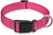 Reflective Dog Collar with Adjustable Buckle, Safety Nylon Collars for Small Medium Large Dogs (Hotpink)