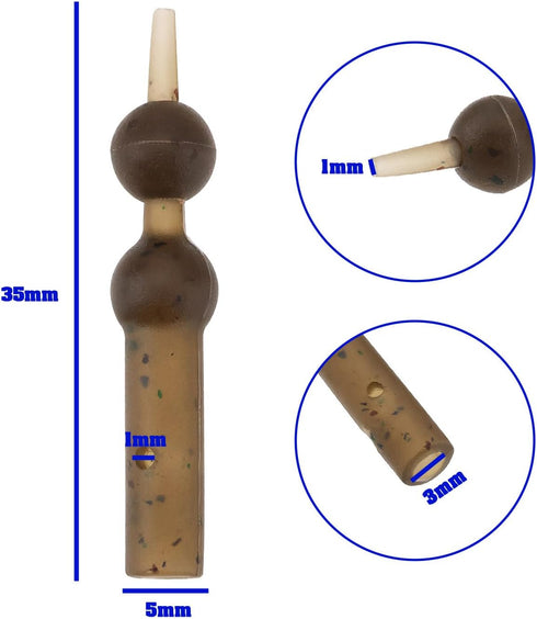 20pcs 35x5mm 1mm Carp Helicopter Rig Tube Aperture Helicopter Sleeves & Beads Terminal Fishing Tackle Carp Fishing