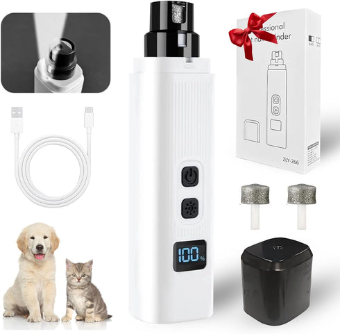 MINYUGUT Dog Nail Grinder, Electric Pet Nail Grinder with 2 Speed Digital USB
