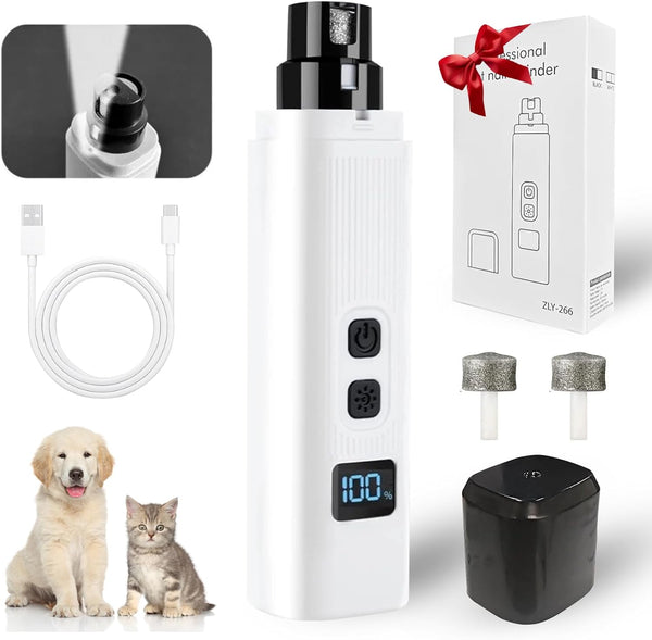 MINYUGUT Dog Nail Grinder, Electric Pet Nail Grinder with 2 Speed Digital USB