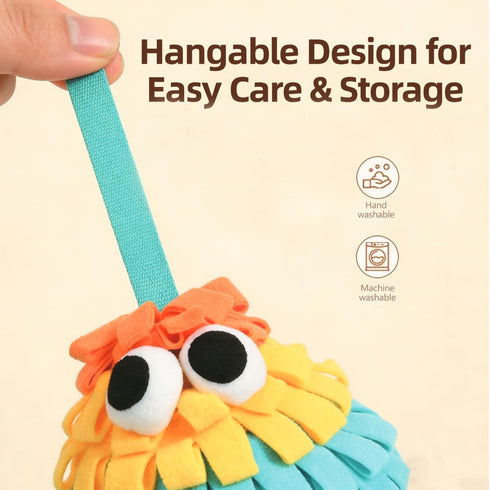 HEAT PAWS Pinecone Pet Snuffle Toy with BB Squeaker & Crinkle Paper | Interactive Hide and Seek Food Puzzle Toy |
