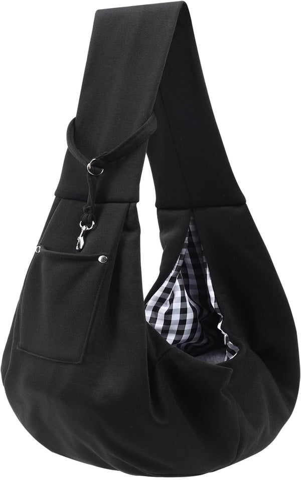 Reversible Dog Carrier Sling, Puppy Purse with Storage Pocket, Hands-Free Carrier for Small Dogs and Cats, Travel