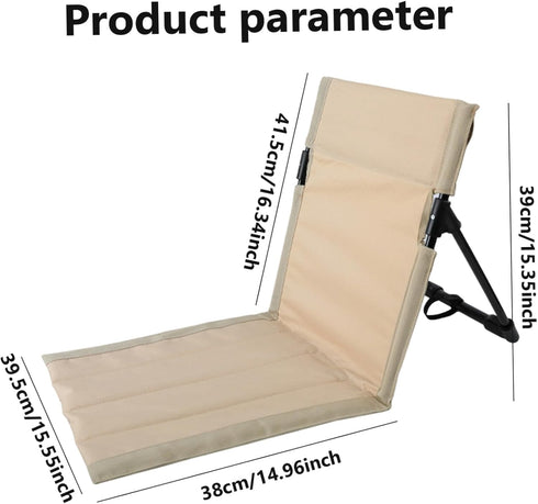 Aetherize Beach Mat Recliner Lightweight Beach Mat with Backrest One-Step Assembly Foldable Chair with Carry Bag