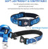 azuza Reflective Dog Collar and Leash Set, Blue Camo Padded Collar with Matching Clip Handle Leash for Small Dogs