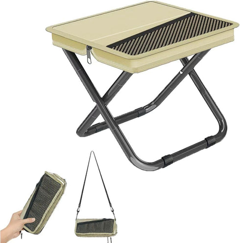 Zabplox 2-in-1 Collapsible Camping Stool & Sling Bag / 220LB Load Capacity Folding