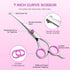 Maxshop Dog Grooming Scissors Set of 3, Heavy Duty Titanium Trimmer Kit with Safety Round Tips for Dogs and Cats (Pink)