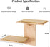 2 Meowoou Cat Wall Shelves with Leaves, Platform Cat Wall Furniture, Cat Tree Shelves, Rubber Wood Wall Perch with Mat