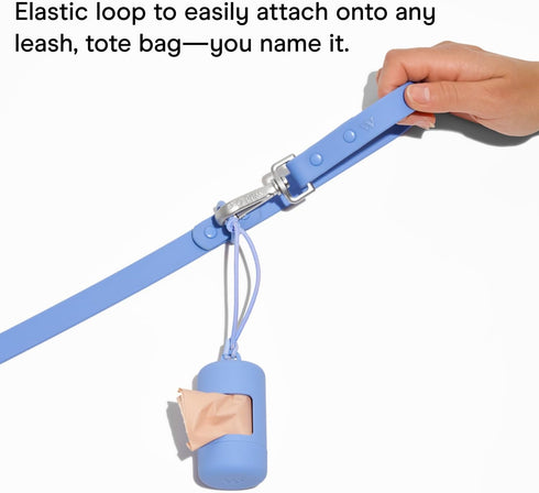 1 Wild One Dog Poop Bag Holder and Dispenser with Leash Attachment, Leak Proof, Easy Twist Top for Refills, Includes