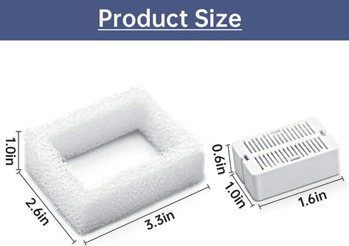 Cat Water Fountain Replacement Filters - 16 Pack Carbon Filters and 4 Pack Foam Filters for Pet Drinking Fountain