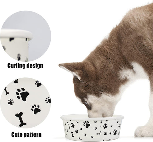 Disposable Dog Bowls - 30 Pcs 16 Ounces Paper Bowls for Pet Food and Water Serving for Small Medium Dogs and Cats