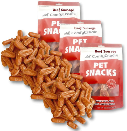 ComfyCradle All-Natural Dog Treats, Hearty Beef Sausage Links for a Healthy Snack, A