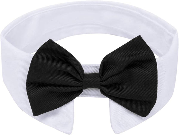 ZTON Handcrafted Adjustable Formal Pet Bowtie Collar Neck Tie for Dogs & Cats, S, Black