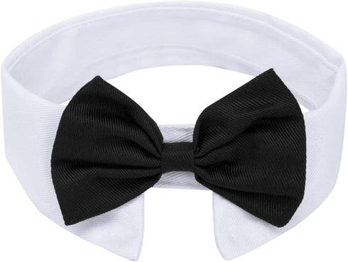 ZTON Handcrafted Adjustable Formal Pet Bowtie Collar Neck Tie for Dogs & Cats (L, Black)
