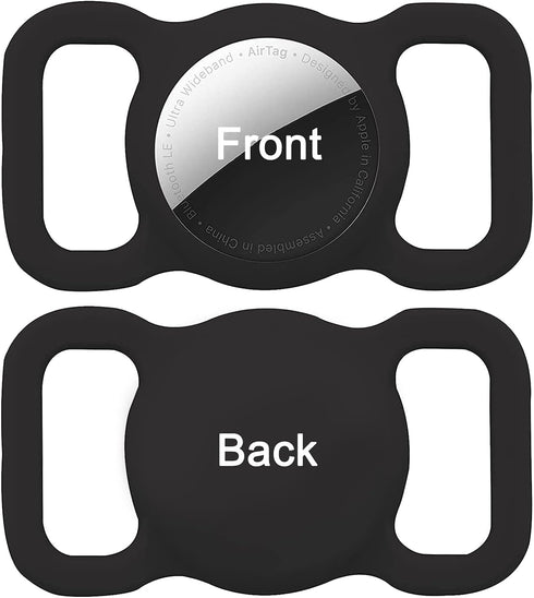 Protective Airtag Case for Dog Collar, Waterproof Holder Case Compatible with Apple AirTag, Black