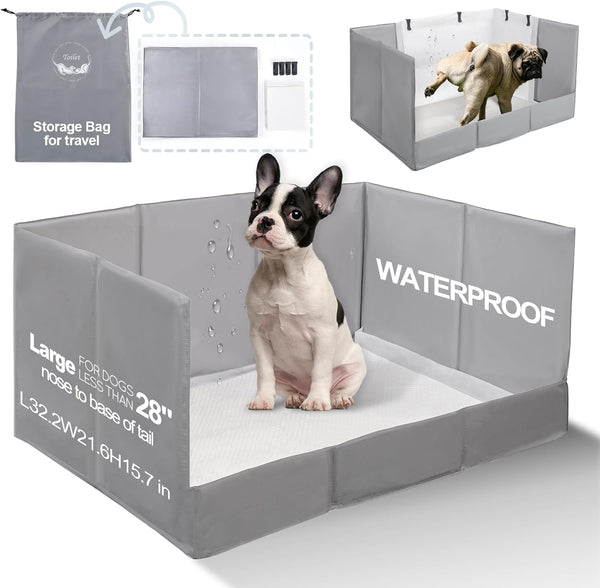 HQ4US 4LEGS Dog Litter Box, Pee Pad Holder Foldable, Indoor Dog Potty