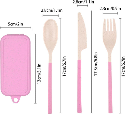 Reusable Utensils Set With Case, 4 Sets Collapsible Travel Cutlery Set for Adult Travel, Picnic, Camping or Birthday Use