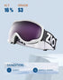 ZIONOR Lagopus B1 Ski Goggles - OTG Anti-Fog Snow Goggles, UV Protection for Men, Women, Youth