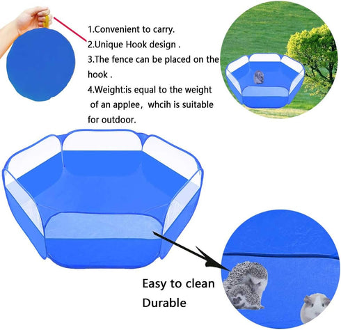 Small Animals Tent - Reptiles Cage, Breathable Transparent Pet Playpen, Portable Outdoor/Indoor Exercise Fence