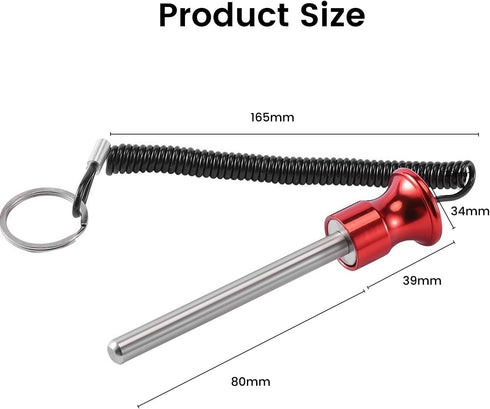 Universal Magnetic Weight Stack Pin with Pull Rope, Heavy Duty Pin Insert for Home or Commercial Gym Accessories (Red)