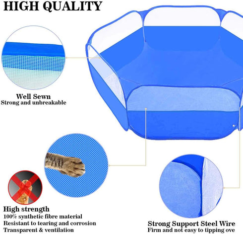 Small Animals Tent - Reptiles Cage, Breathable Transparent Pet Playpen, Portable Outdoor/Indoor Exercise Fence