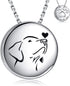 Pet Cremation Necklace for Dog - Sterling Silver Always in My Heart Paw Print Memorial Keepsake Pendant Urn Jewelry for