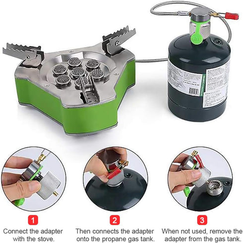 LIXADA Camping Stove Adapter - 1LB Propane Small Tank Input EN417 Lindal Valve Output Connector