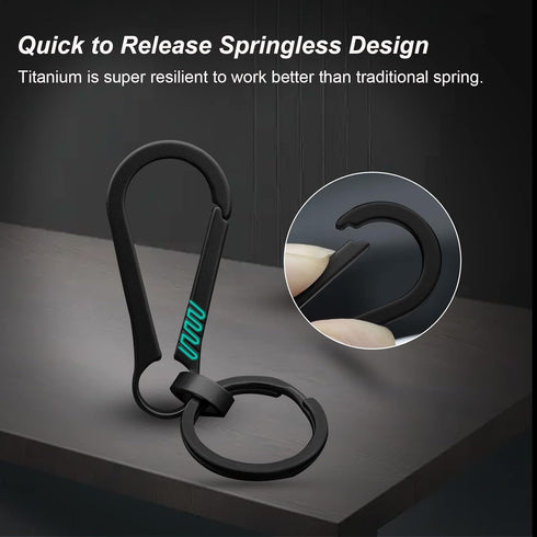 Titanium Carabiner Keychain Clip | Minimalist Key Clip EDC Quick Release Hooks
