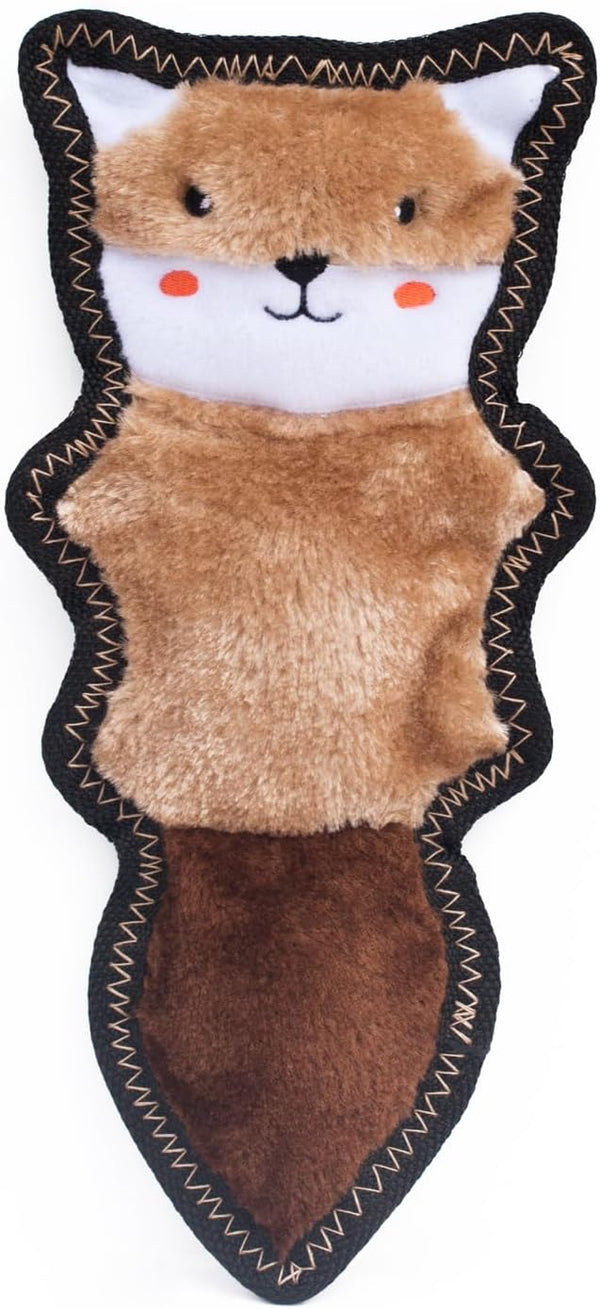 ZippyPaws Z-Stitch Skinny Peltz Dog Toy, No Stuffing for Small, Medium, & Large Dogs, Squeaky Plush Chew Toy