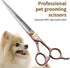 Fenice Peak 7'' Dog Straight Scissors for Grooming, 440C Stainless Steel Rose Gold Professional Pet Trimming Shears