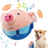 Active Moving Pet Plush Toy, Interactive Dog Toys, USB Rechargeable Washable Cartoon Pig Sound Electronic Dog Toy,