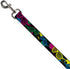 Dog Leash Eighties Shades Splatter Black Neon 4 Feet Long 1.5 Inch Wide