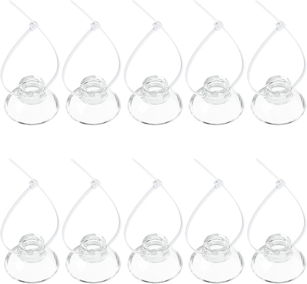 Pawfly 10 Pack Suction Cups with 20 Adjustable Zip Ties for Aquarium Fish Tank Binding Moss and Shrimp Nest