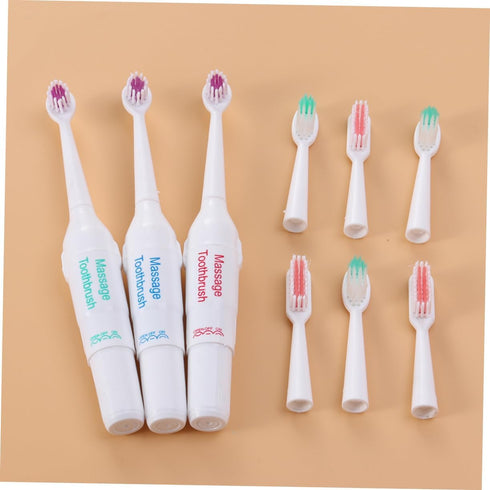 3 Set Totority Waterproof Electric Toothbrush for Pets Portable Travel Dog Toothbrush Rechargeable Battery and Soft