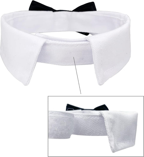 Dog Cat Tuxedo Collar with Bowtie, Cat Wedding Bowtie Costume for Birthday Easter Valentines Dog Cat Puppy