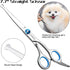 Professional Dog Grooming Scissors Kit, 5 in 1 with Safety Round Tips, 4CR Stainless Steel Pet Grooming Shears, Blue