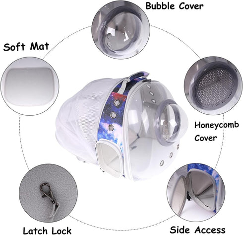 Cat Clear Bubble Backpack Carrier, Space Capsule for Small Dogs, Airline Approved Travel Hiking Cat Book Bag