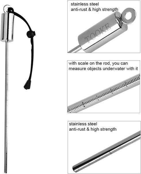 VGEBY Diving Pointer, Stainless Steel Lobster Tickle Pointer Underwater Shaker Noise Maker Diving Stick Rod