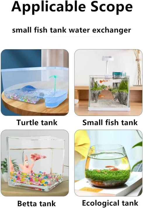 Fish Tank Cleaner and Water Changer Siphon – Thinner Water Tubing, Gravel Vacuum for Small Fish Tank