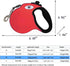 16ft Retractable Dog Leash for Large Dogs up to 44 lbs, Tangle-Free Nylon Tape, Red Dan M