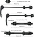 Free-fly MTB Quick Release Bicycle Hub, 1 Pair, Road Mountain Bike Front & Rear Axle Hollow Shaft Set with Standard