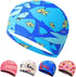Solid Color Kids Swim Caps Swimming Hat for 2-8 Years Olds Boys Girls with Long Hair