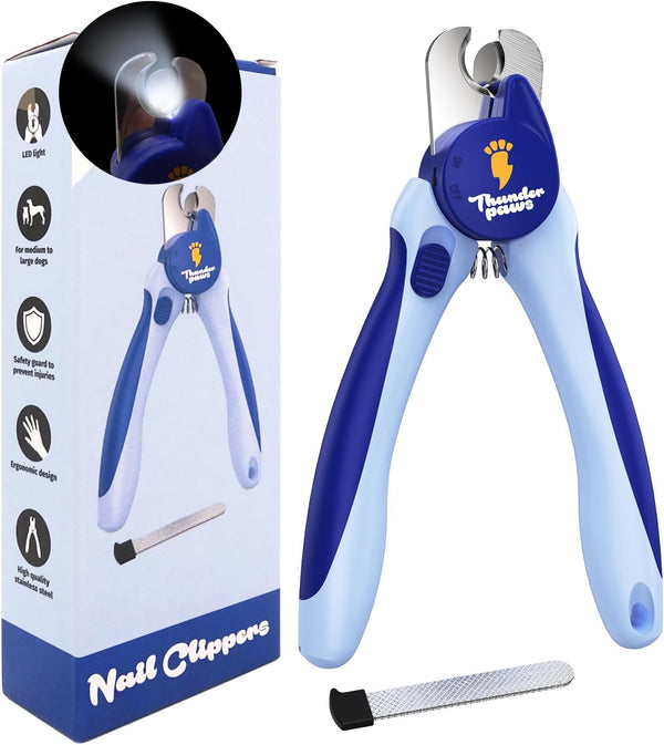 LED Dog Nail Clippers with Light, Trimmers with Protective Guard, Quick Sensor,