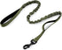 rabbitgoo Green Military Dog Leash, 5.2FT Bungee Training Leash with Shock Absorption & 2 Padded Control Handles