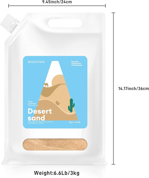 Pack, 13.2LB Chinchillas (2Pack-Fine BUCATSTATE Hamster Bath Sand with Pour Spout Large Desert Bath Sand | No-Dust