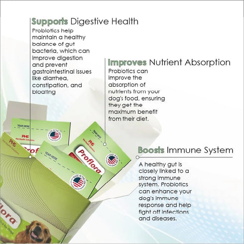 Probiotics for Dogs - Complete Gut Health & Immune Support, 30 Packets for Easy Digestive Multi-Strain Use